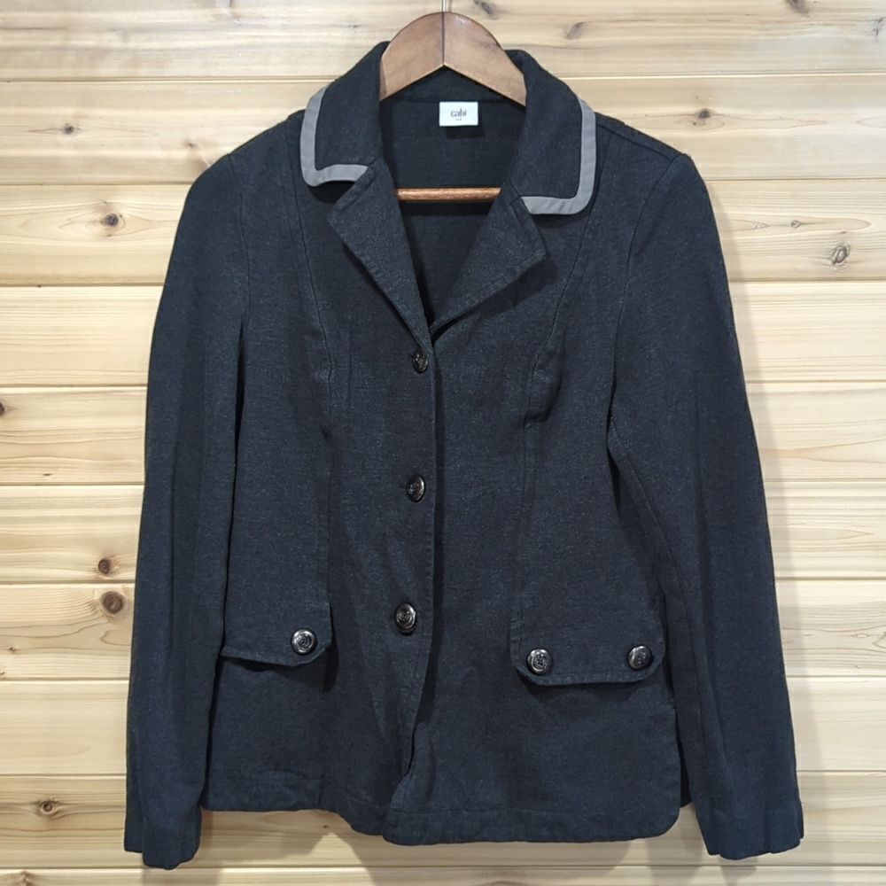 Cabi Jacket Womens Medium #3030 Crew Ponte Knit Gray Blazer